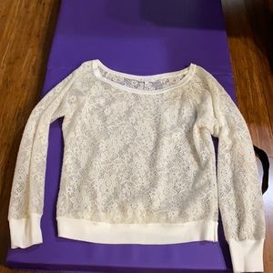 Knit Floral Sweater Shirt